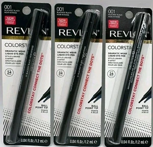 3er Pack Revlon Colorstay Liquid Eye Pen Eyeliner 16 Stunden Liner 001 Blackest Black - Bild 1 von 1