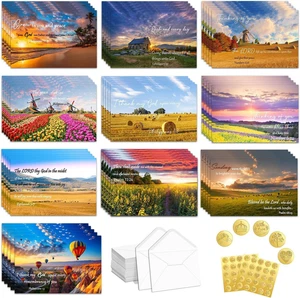 150 Pezzi Carte Pensiero Religioso di Te Bulk con Buste Scrittura Versetti 5.9 - Foto 1 di 8