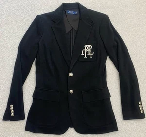 Polo Ralph Lauren emblema/blazer/cotone maglia/giacca su misura/4/nero donna - Foto 1 di 12