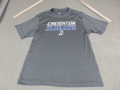 Creighton Bluejays Shirt Mens Large Gray White Short Sleeve Basketball Colosseum Cover