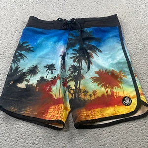 Body Glove Men’s BoardShorts Large 33 Swim Trunks All Things Matter Sunsets - Picture 1 of 13