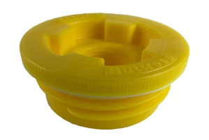 2" Stoßdämpfer gelb HDPE Spundstopfen mit Entlüftung, EDPM-Dichtung (50ct) Verlaufsprofil - Bild 1 von 3