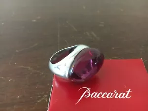 Anello Argento E Cristallo Fucsia Cristallo Di Baccarat (Intagliato 53) - Foto 1 di 6