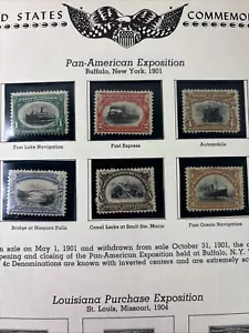 USA 1901 Pan American Expo Set - OG MH - Sc# 294-299 - Picture 1 of 14