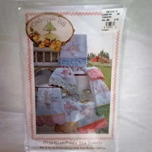 Crab Apple Hill - Grandma's Tea Towels - 7 Embroideries w/2 Border Options - Picture 1 of 2