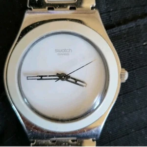Swatch Irony Unisex Silver & White Tone Quartz Watch New Battery Sr626sw Works - Picture 1 of 9