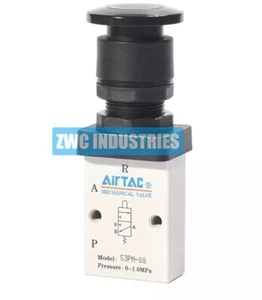 1PC AIRTAC Push-button type Mechanical valve S3PM-08 - Picture 1 of 1