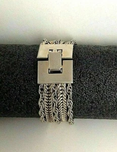 Pulsera de cinco cadenas vintage tono plata multihilo  - Imagen 1 de 6