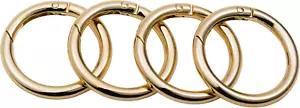 8Pcs Light Gold Spring O Ring,Round Carabiner Snap Clip Trigger Spring Keyring B - Picture 1 of 6