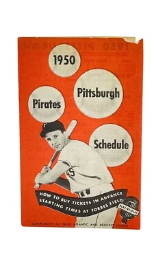 Vintage Pittsburgh Pirates 1950 Pocket Schedule 1950 FOLD OUT SCHEDULE SEALTEST - Image 1 of 4