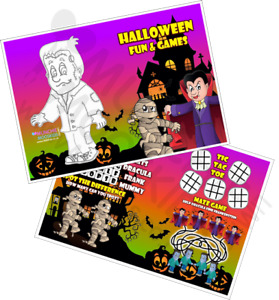 Pack of 18 - Halloween Fun and Games Activity Sheets - Party Bag Books Fillers