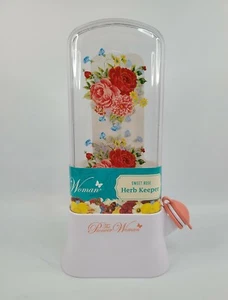 Guardián de hierbas para mujer The Pioneer, patrón de rosa dulce. De 10,7" de alto, mantiene las hierbas frescas - Imagen 1 de 5