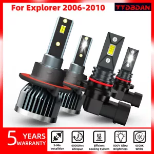 H13 9008 LED Headlight Bulbs 9145 Fog Light 6500K For Ford Explorer 2006-2010 - Picture 1 of 10