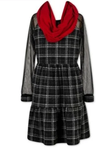 Lots Of Love ❤️ Girls Plaid Dress For Age 6 Black - Picture 1 of 7
