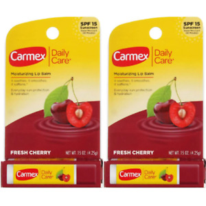 Carmex Classic Medicated Cherry Flavor Sticks .15 Oz. (Pack of 2)