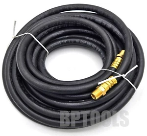 25ft x 1/4" ID Black Rubber Hose Air Tool Compressor 1/4" NPT Made USA - Picture 1 of 2