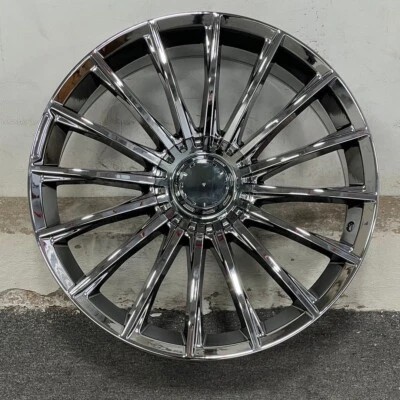 20" S65 AMG STYLE BLACK CHROME WHEELS RIMS FITS MERCEDES BENZ SL500 SL550 SL55 - Image 1 of 2