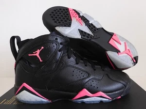 NIKE AIR JORDAN 7 RETRO GG BLACK-HYPER PINK SZ 4.5Y-WOMENS SZ 6 [442960-018] - Picture 1 of 5