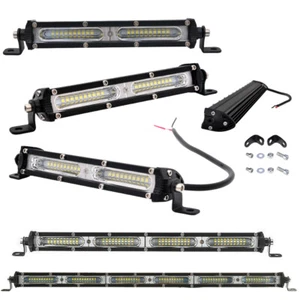 7/13/20/25/32 Inch Slim LED Work Light Bar Single Row Offroad Driving Car Trucks - Picture 1 of 24