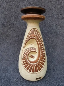 MID CENTURY SHELF POTTERY VASE HALIFAX BRUTALIST VINTAGE 1960/70s ORIGINAL LABEL - Picture 1 of 12
