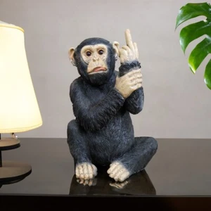 Cheeky Monkey Ornament Rude Crude Large Animal Statue Chimp Home Decor Sculpture - Picture 1 of 4