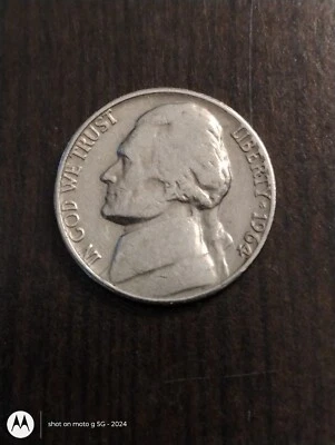 1964 jefferson nickel silver, off center, D Over D mint mark  - Image 1 of 2