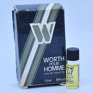 Worth Pour Homme 2.5 ml eau de toilette mini vintage bottle - Picture 1 of 1