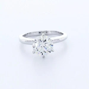Platinum Solitaire Engagement Ring Classic 1.80 CT Round Lab-Grown Diamond E VS2 - Picture 1 of 8