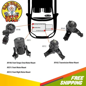 Engine NEW Motor & Trans Mount Kit Fits 02-06 Toyota Camry 2.4L 16V DOHC 2AZ-FE - Picture 1 of 4