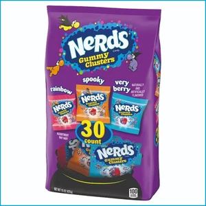 Nerds grappoli gommosi spettrali, arcobaleno, molto bacche, caramelle di Halloween, sacchetto da 15 once - Foto 1 di 12