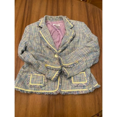 Chadwick's Light Academia Y2K Fringe Blazer Purple Blue Yellow Ribbon 14P - Image 1 of 4
