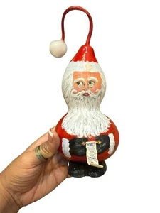Santa Claus Gourd Folk Art Hand Painted Christmas Holiday - Picture 1 of 4