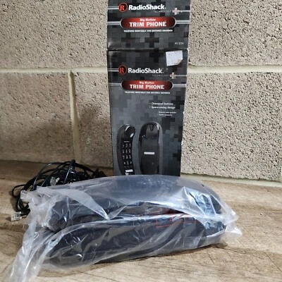 RadioShack 43-3224 Teléfono con Borde de Botón Grande, Negro, Montaje en Escritorio y Pared Foto 1 de 4