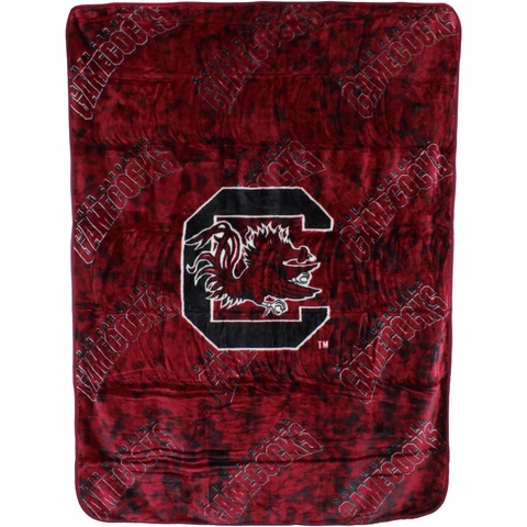 South Carolina Gamecocks College Covers 63 x 86 Soft Raschel Plush Throw Blanket Cover