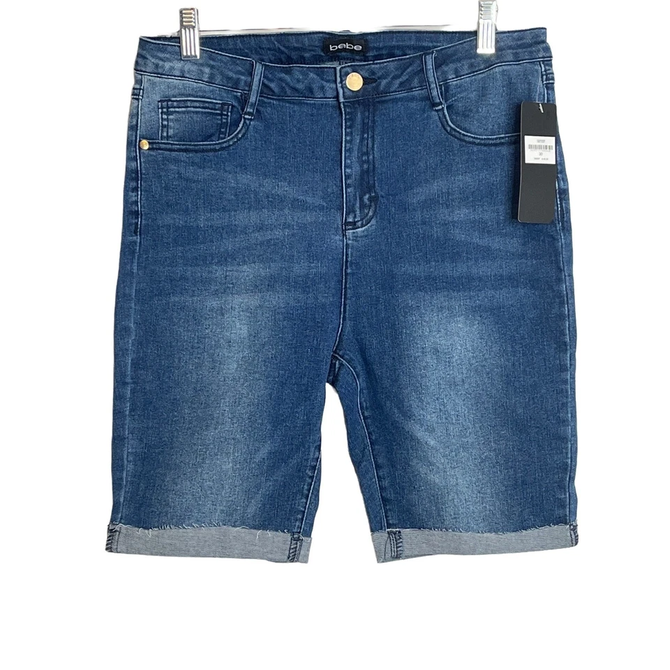 Pantalones Cortos Bebe Para Mujer Talla 30 Medianos Azul Jean Elástico Denim Tiro Alto Bermudas Casua Foto 1 de 4