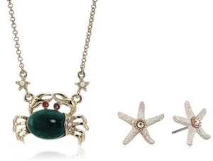 $38 Betsey Johnson 2PC stone crab Necklace & starfish earrings A25A - Picture 1 of 7