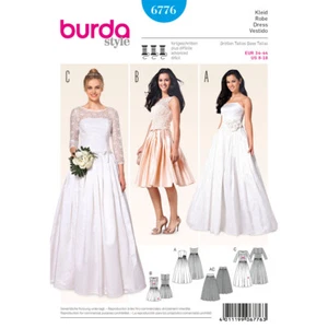Burda 6776 Sera Sposa Abito Misses Cucito Motivo Misura 8-18 Abilità: Avanzato - Picture 1 of 8