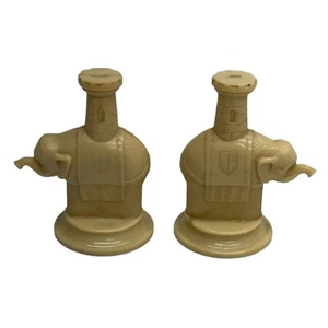 2 Vintage Kingsway Chess Figures 11th Century Plastic Replica Ivory Rooks 2 3/8” - Picture 1 of 3