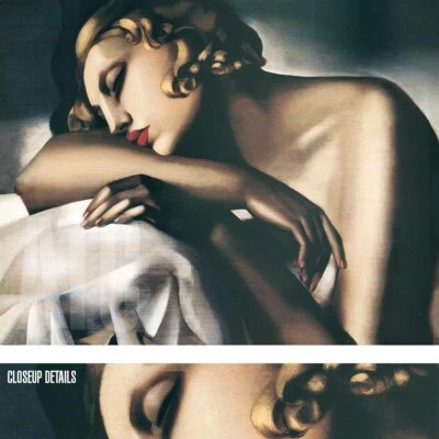 ARTTOCANVAS BRAND 40W"x32H" LA DORMEUSE by TAMARA DE LEMPICKA -SLEEPING RESTING CHOICES of CANVAS