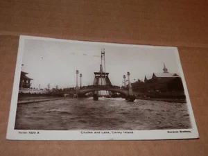 POSTAL CONEY ISLAND NY - 1910 FOTO REAL - CHUTES AND LAKE - RPPC - DAVIDSON - Imagen 1 de 2