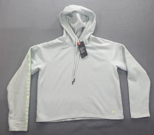 Under Armour Loose Hoodie Sweatshirt Women's Copped Ribbed Green NWT!!! - Picture 1 of 13