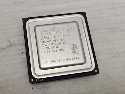 AMD-K6-2/550AGR, Socket 7, 550MHz, FSB 100MHz, 100% WORKING VINTAGE PROCESSOR! - Image 1 of 3