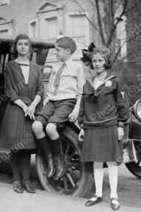 Young Man & Ladies Look Stiff In Uniforms Professional Photo Lab Reprint - Picture 1 of 1