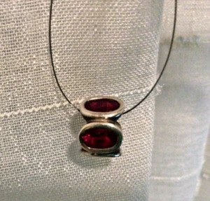 Authentic Pandora Sterling Red Ruby Ovals Bead Charm, Sterling Silver - Picture 1 of 8