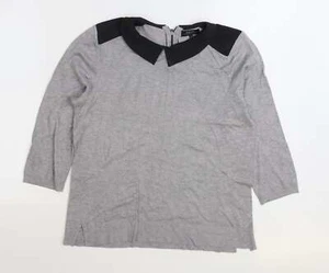 Papaya Womens Grey Collared Viscose Blend Jumper Size 14 - Picture 1 of 12