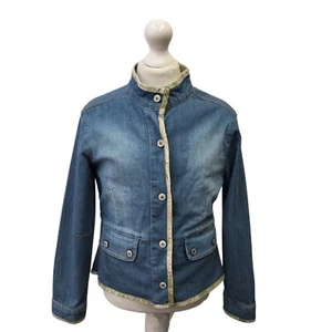 Gap Mid Blue Button Denim Jacket Uk Girl's Size Medium K838 - Picture 1 of 6