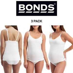 Bonds Womens Maternity Contour Support Singlet Organic Cotton 3 Pack YWYCY