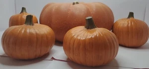 Orange Pumpkins Decor Set 5 pieces - Picture 1 of 4