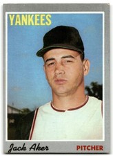 1970 Topps Baseball Jack Aker New York Yankees #43