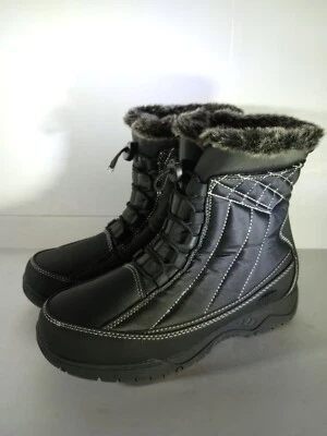 Botas de nieve Totes Eve para mujer clima frío Thermolite talla 8w negras con cremallera nuevas Foto 1 de 4